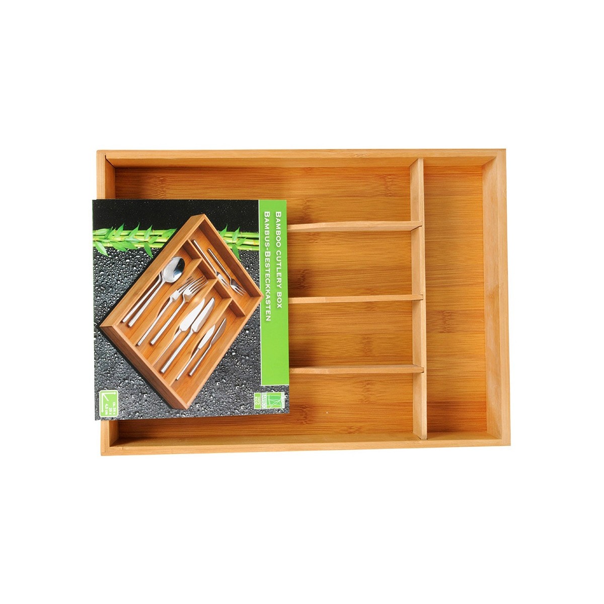 Vassoio Portaposate 5five Simply Smart Marrone Naturale Legno Bambù 34 x 25 x 4,5 cm 5 S7901381_3