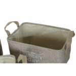 Cestino Multiuso DKD Home Decor Beige Grigio Marrone Chiaro 40 x 30 x 24 cm Legno 3 Pezzi (3 Unità)