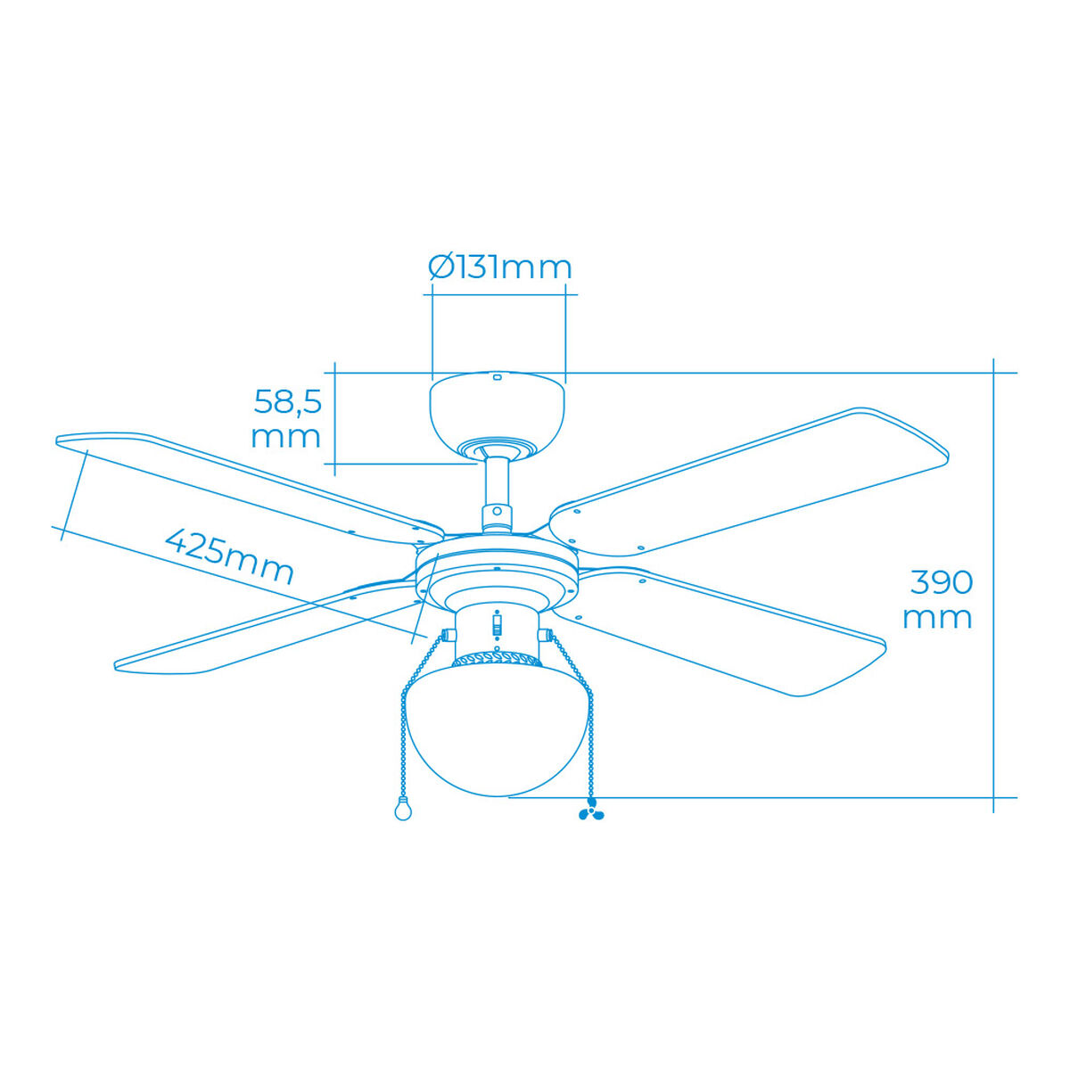 Ventilatore da Soffitto con Luce EDM 33800 Caribe Bianco 50 W 5 S7900596_3