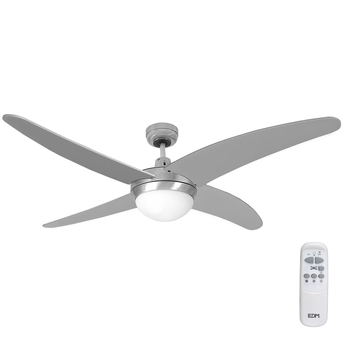 Ventilatore da Soffitto con Luce EDM 33807 Caspio Argentato 60 W 2 S7900603_0