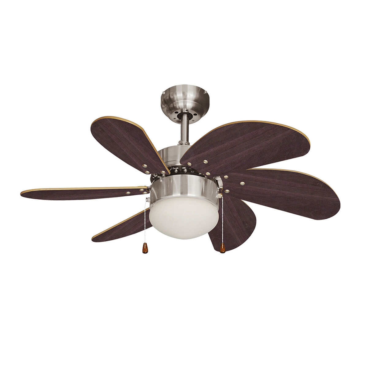 Ventilatore da Soffitto con Luce EDM 33984 Aral Wengue nichel 50 W 2 S7917023_0
