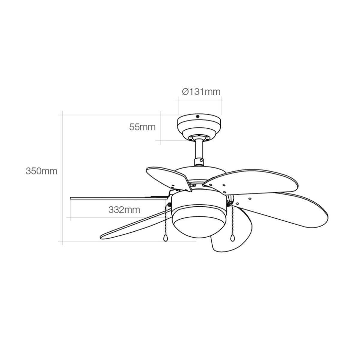 Ventilatore da Soffitto con Luce EDM 33984 Aral Wengue nichel 50 W 3 S7917023_1