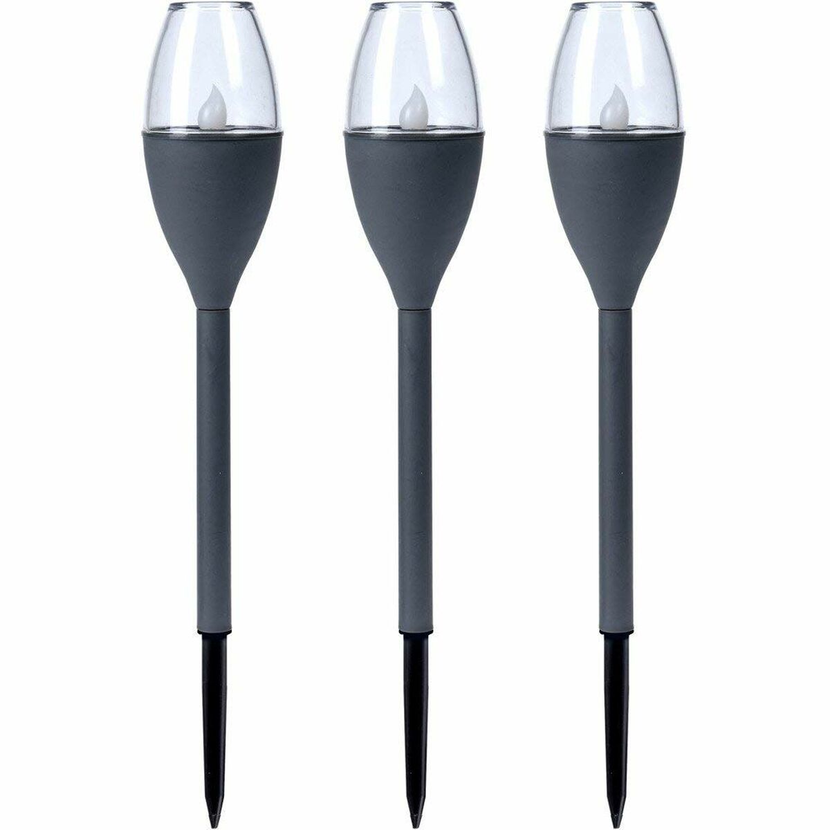 Set di torce solari da giardino Progarden Grigio scuro 21 x 8 x 31 cm Plastica 2 S7910678_0