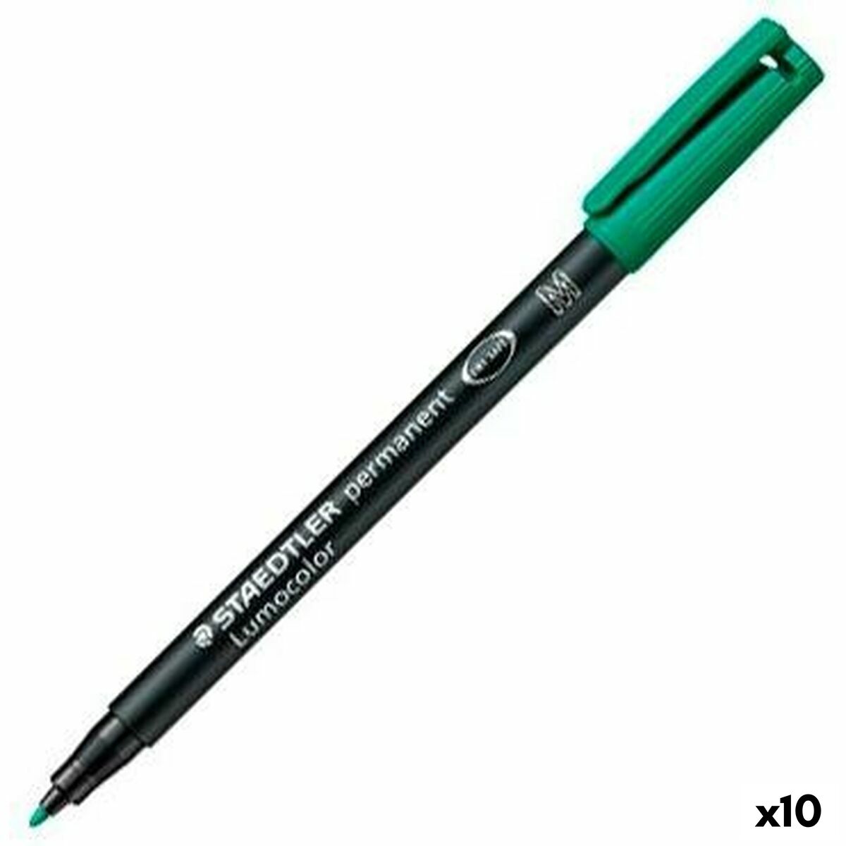 Marcatore permanente Staedtler Lumocolor 313-5 M Verde (10 Unità) 2 S8422865_0