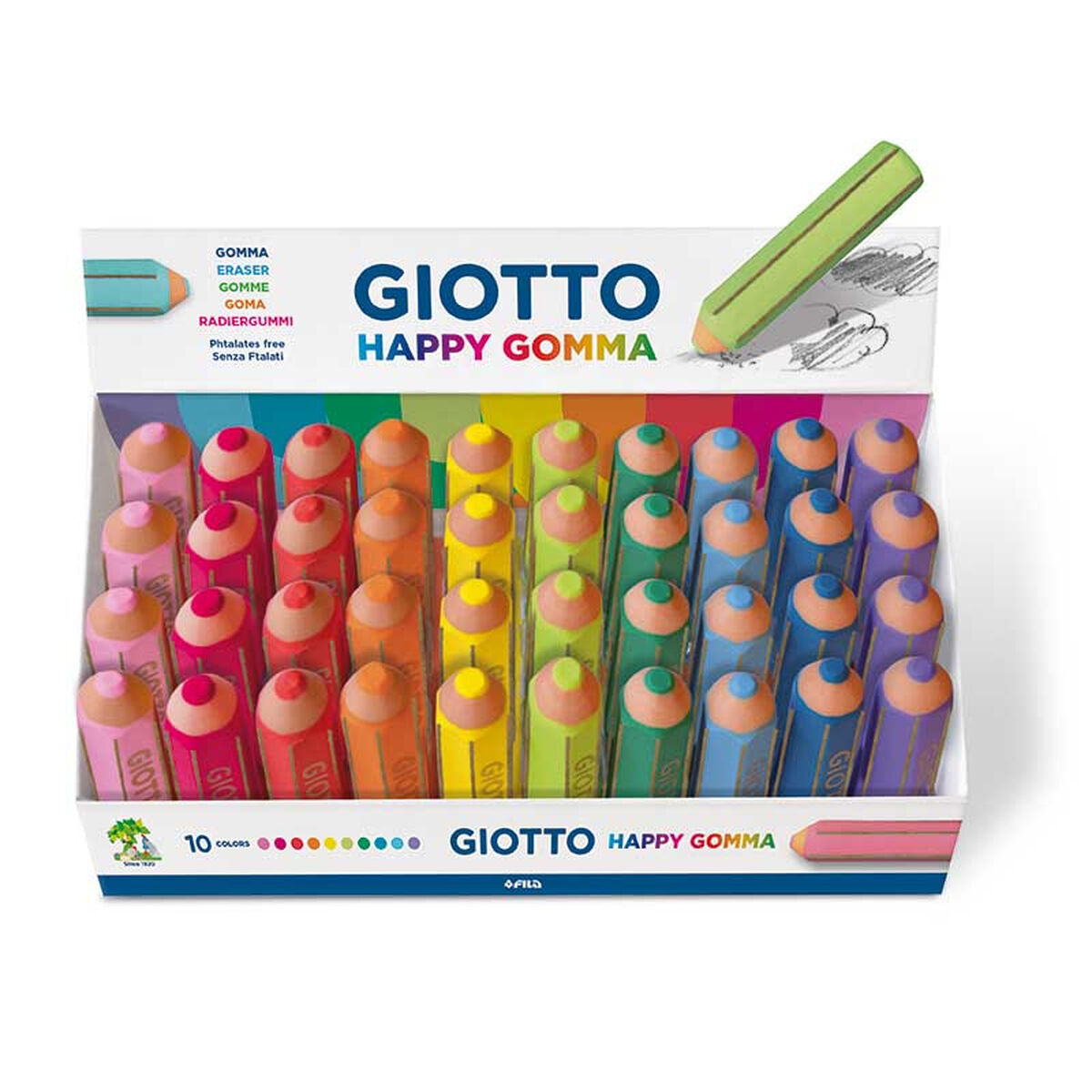 Gomma da cancellare Giotto Happy Gomma Multicolore 40 Pezzi 2 S8408326_0