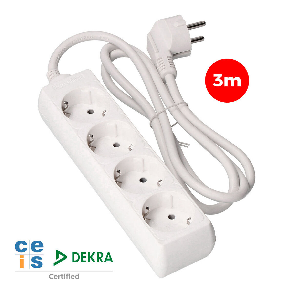 Multipresa con 4 Prese senza Interruttore EDM 41034 Schuko (3 m) 3 S7915755_1