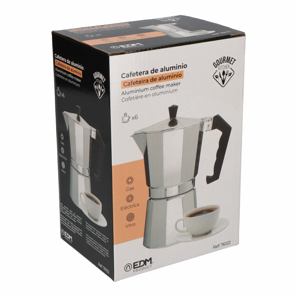 Caffettiera Italiana EDM Alluminio 6 Tazze 4 S7901071_2