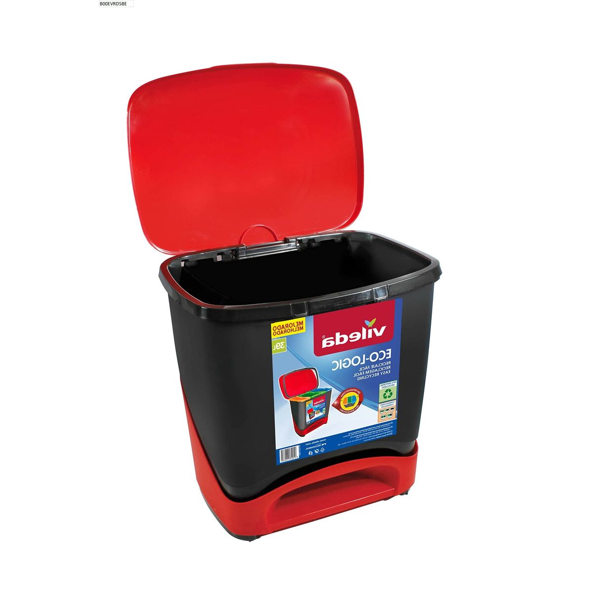Secchio della spazzatura Vileda ECO-LOGIC polipropilene 39 L Nero Rosso Rosso/Nero 3 S7904115_1