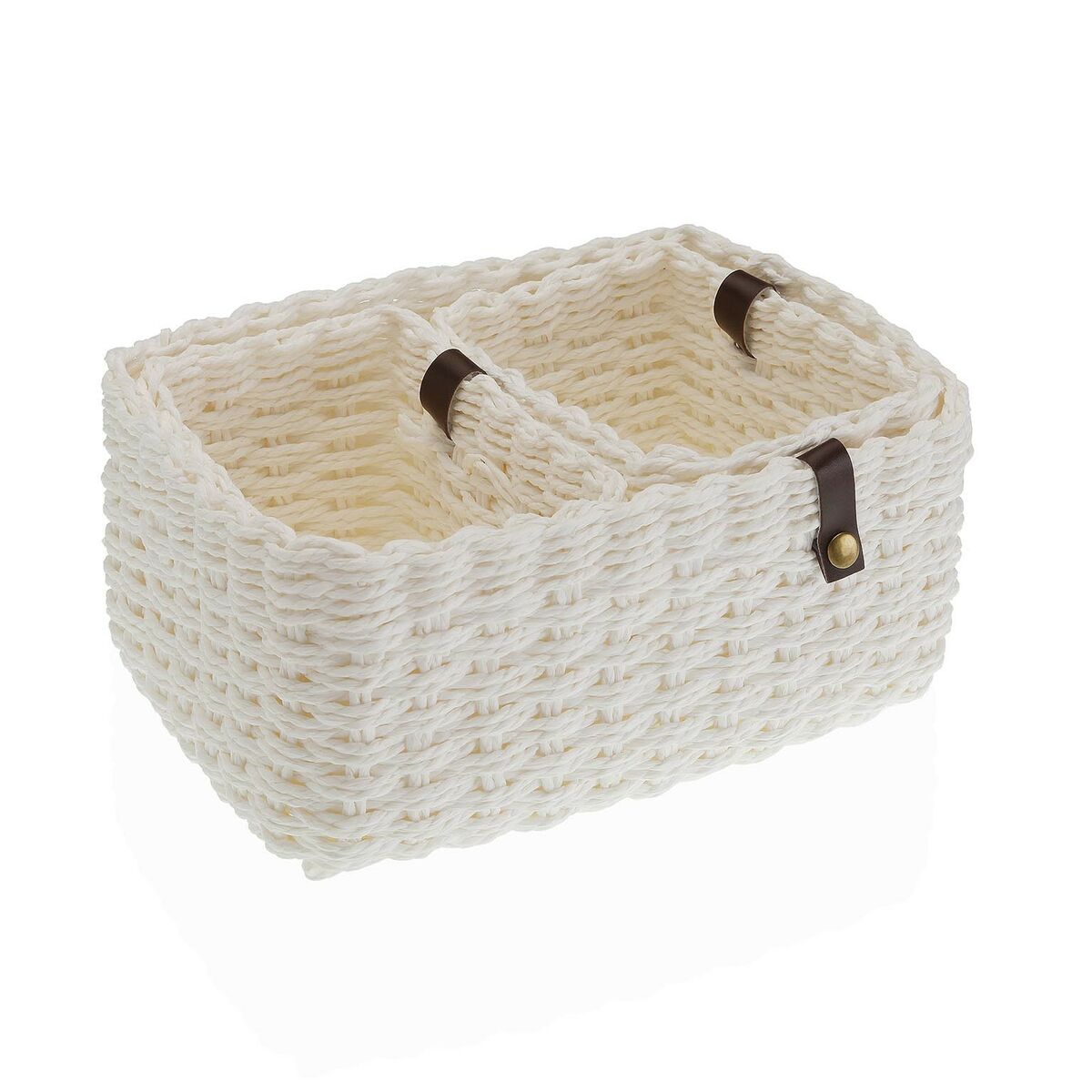 Set di Cestini Versa 19 x 12 x 26 cm Bianco 3 S3410748_1