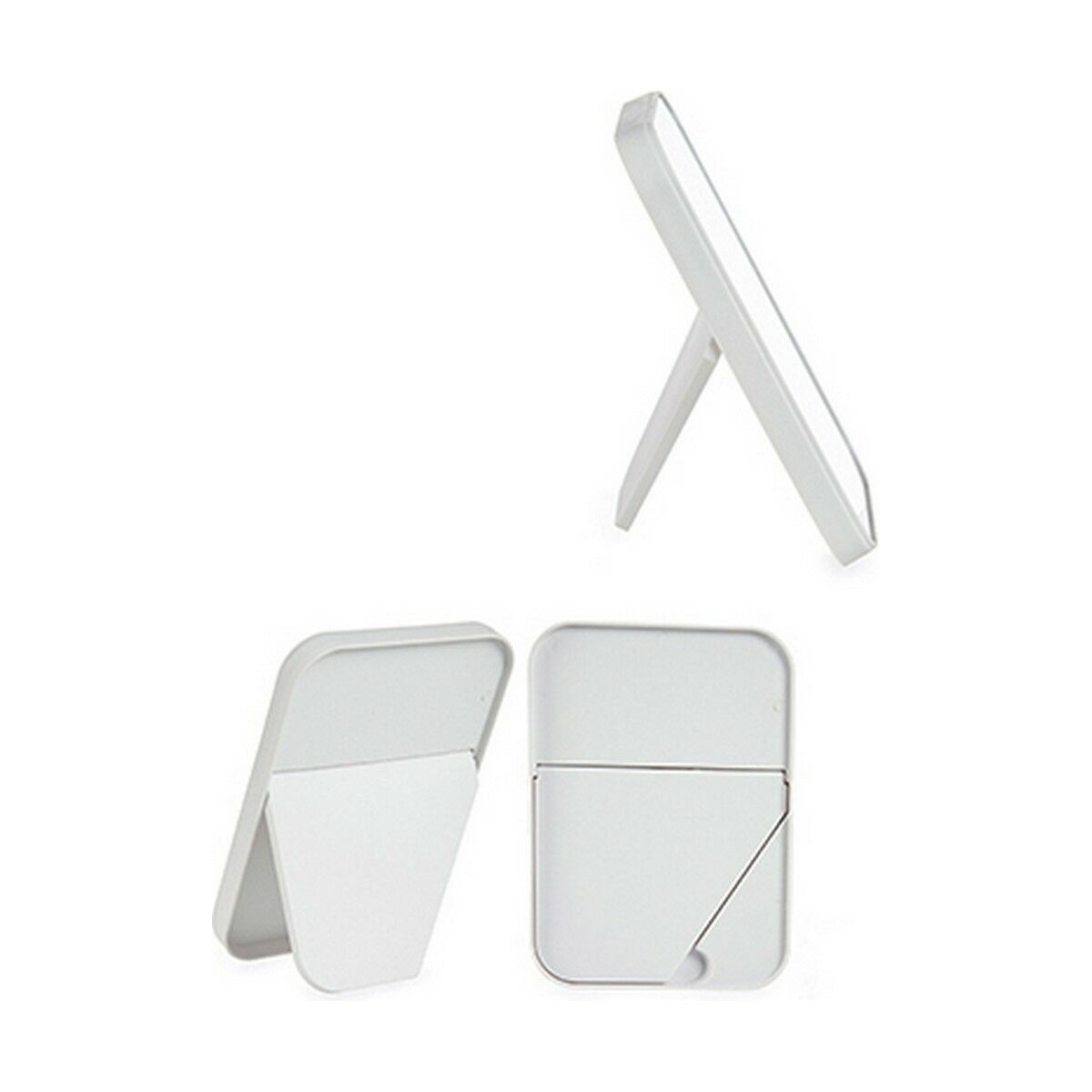 Specchio con Supporto Berilo 48727 Bianco Nero polipropilene 1,7 x 20 x 14 cm (12 Unità) 4 S3624501_2