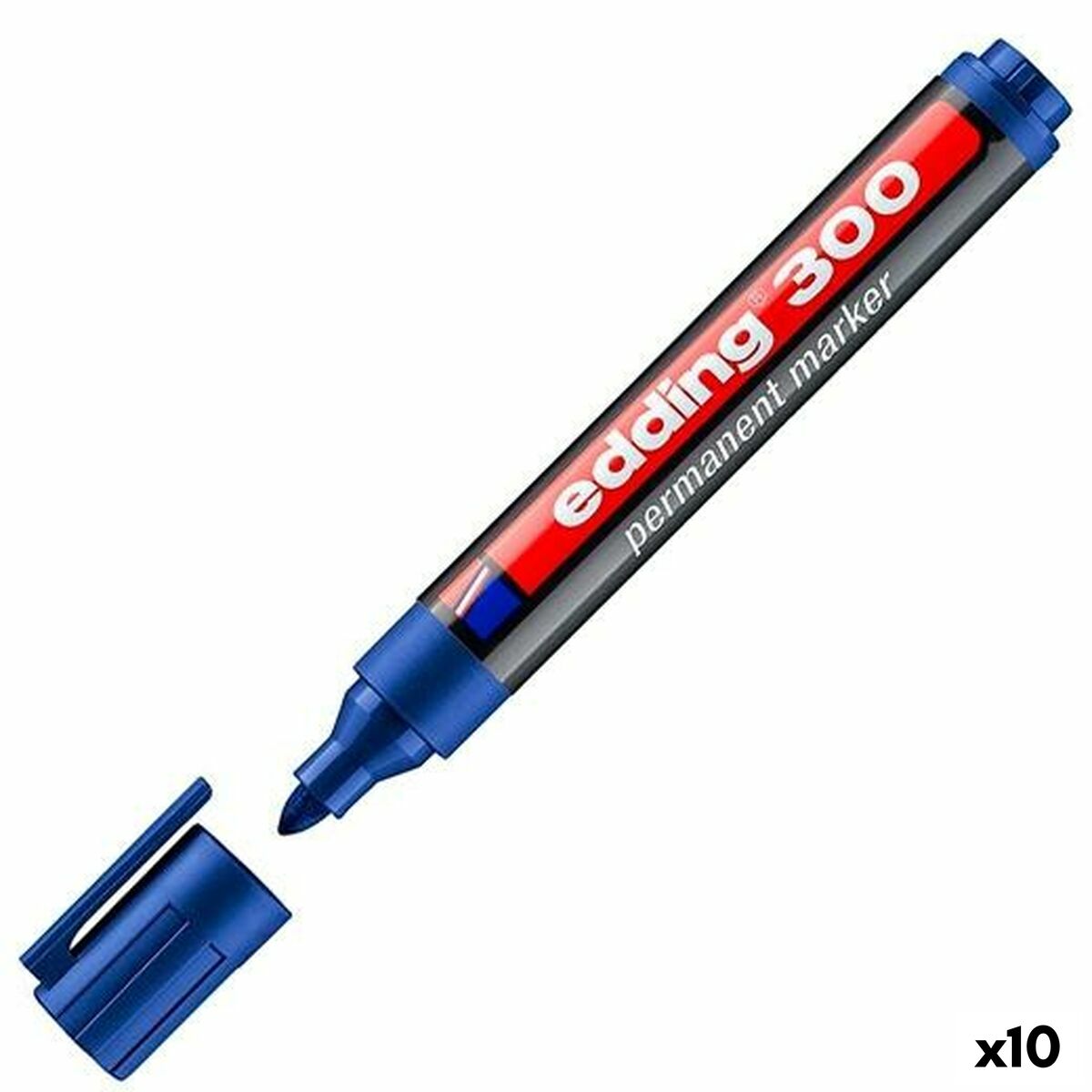 Marcatore permanente Edding 300 Azzurro (10 Unità) 2 S8421274_0