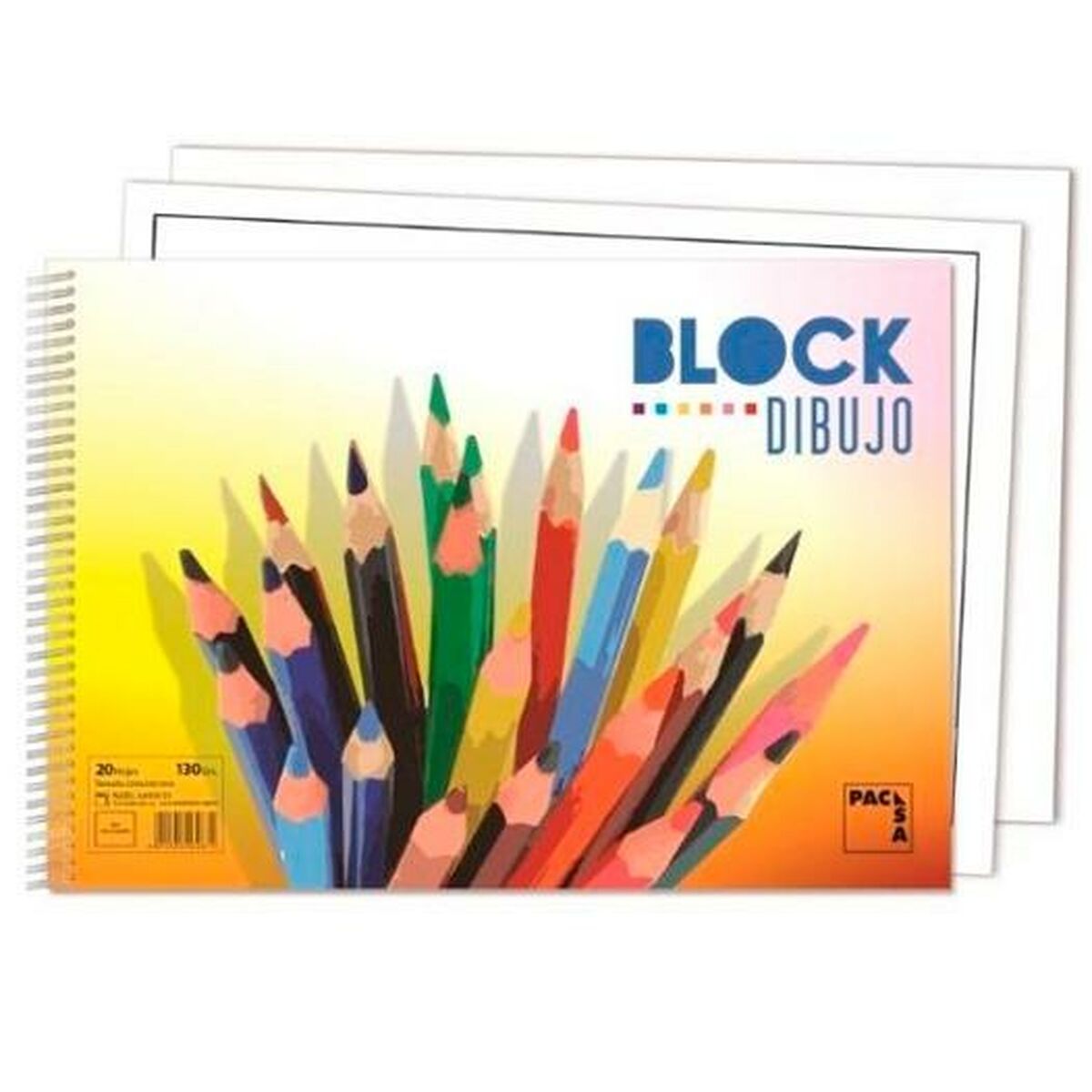 Blocco da disegno Pacsa 20 Fogli 33 x 23 cm Senza cornice 2 S8414747_0