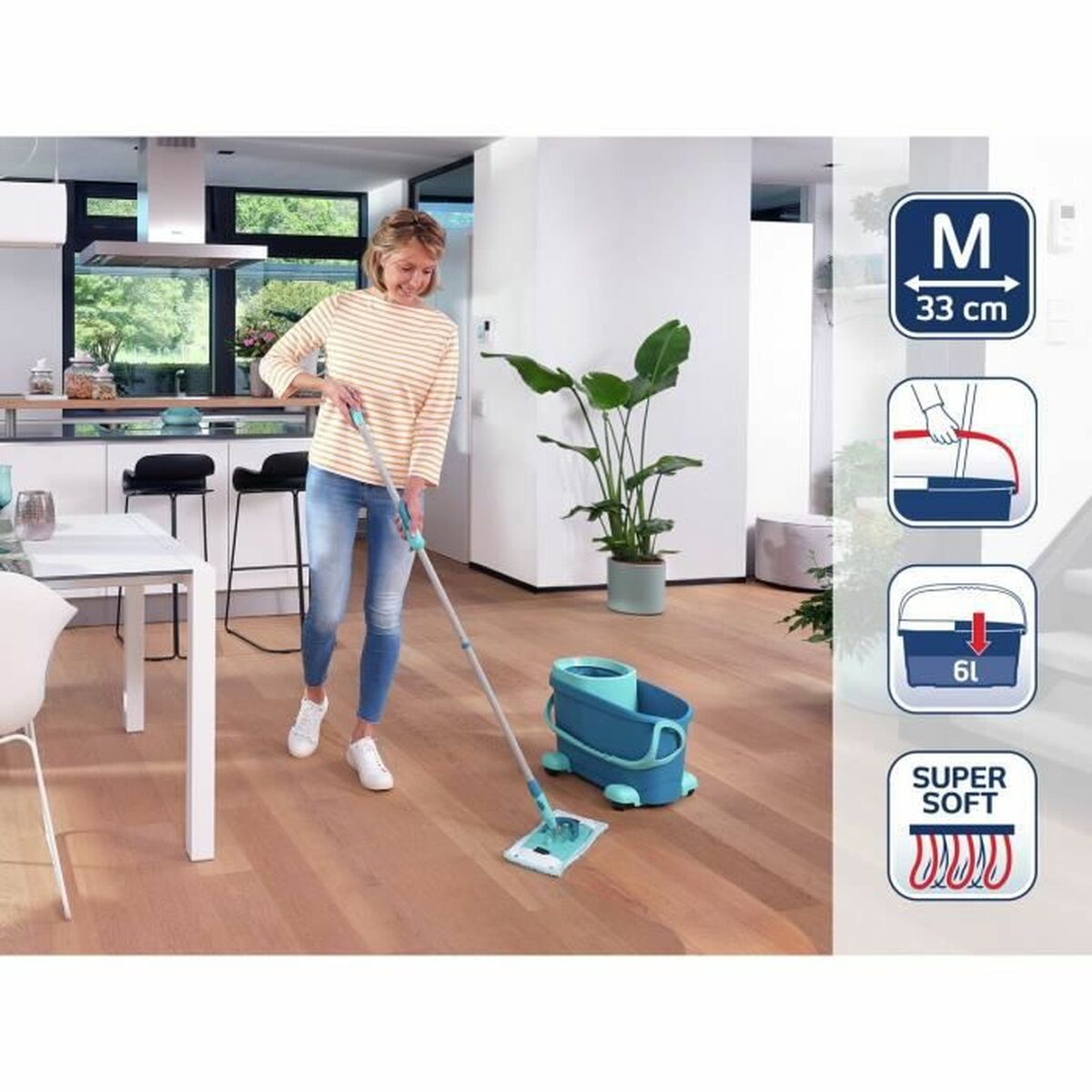 Mop with Bucket Leifheit 52121 Grigio 6 L 6 S7160610_4