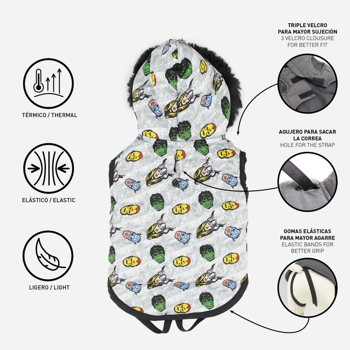 Cappotto per Cani The Avengers XS Grigio 5 S0735021_3