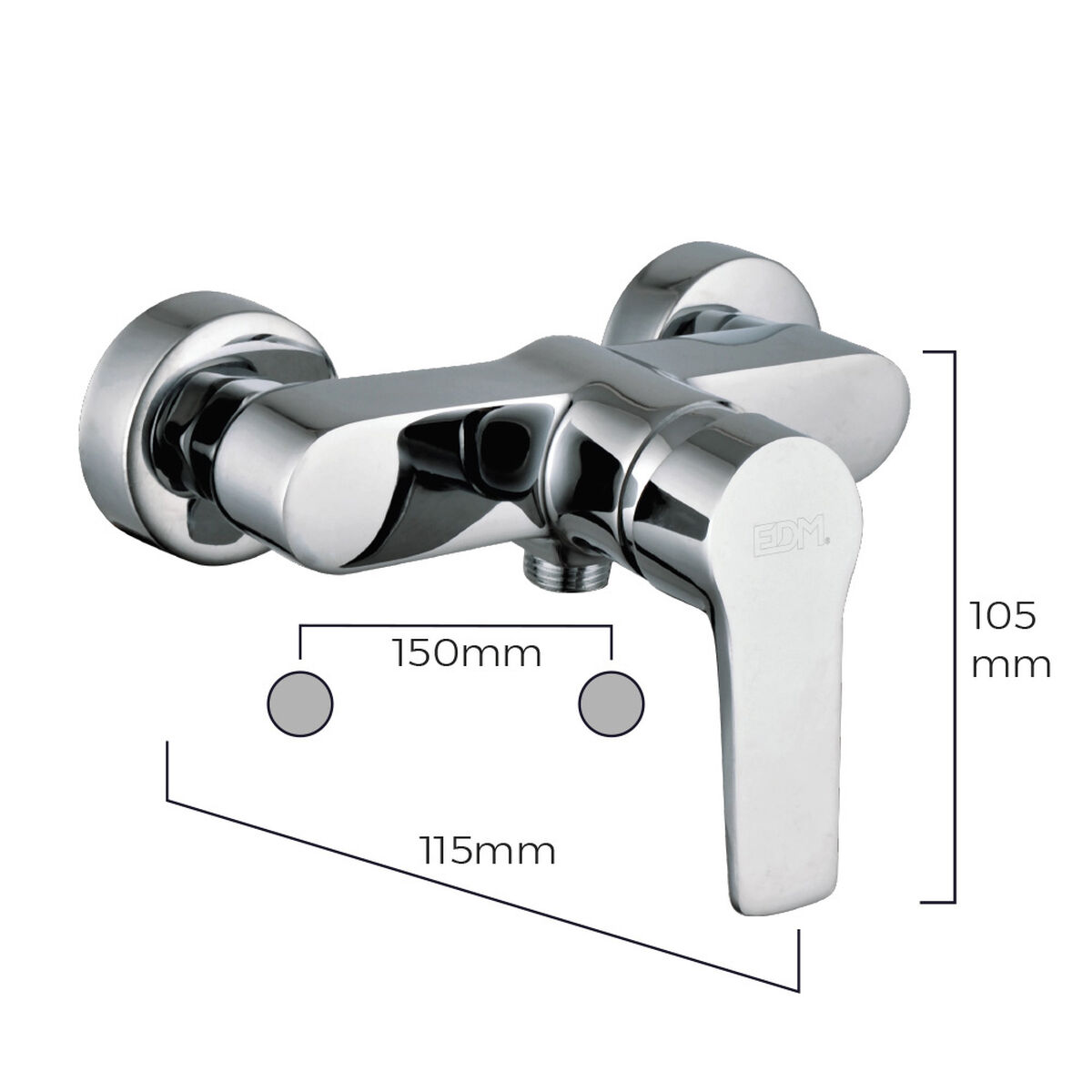Rubinetto Monocomando EDM 01148 Argentato Acciaio inossidabile Ottone Zinco 11, 5 x 10,5 cm 3 S7905688_1
