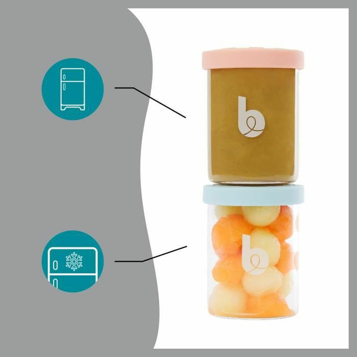 Set di Contenitori per Cibo per Bambini Badabulle 4 S7183333_2