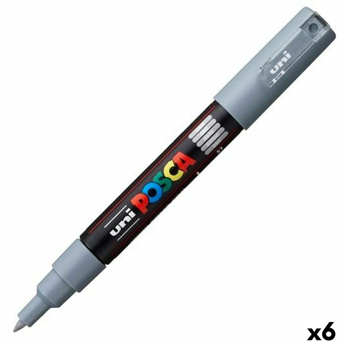 Pennarelli POSCA PC-1M Grigio (6 Unità) 2 S8422660_0