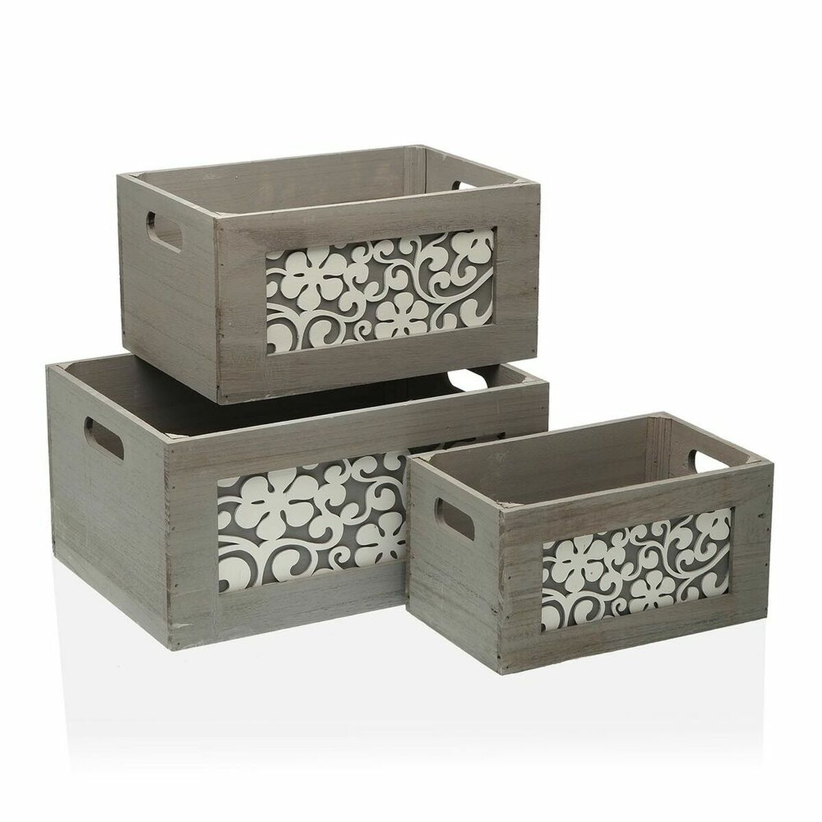 Set di Scatole per Sistemare Impilabili Versa 26 x 18 x 36 cm 2 S3409028_0