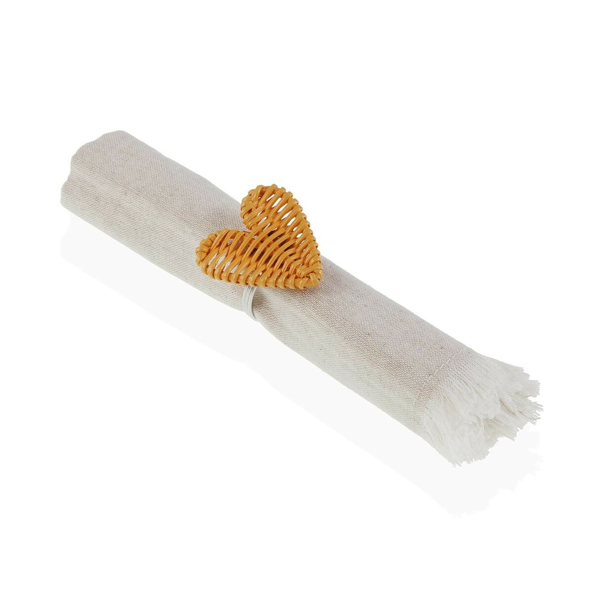 Anello portatovagliolo Versa Metallo Rattan 5,3 x 4,7 x 5,3 cm Cuore 3 S3411359_1