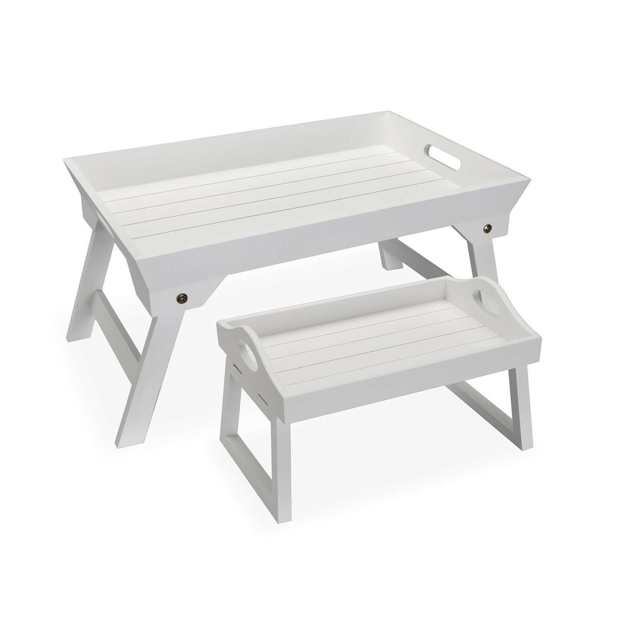 Set di Vassoi Versa Bianco Legno MDF 32 x 24 x 48 cm 2 S3413095_0