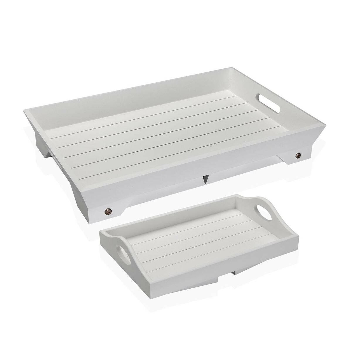 Set di Vassoi Versa Bianco Legno MDF 32 x 24 x 48 cm 5 S3413095_3