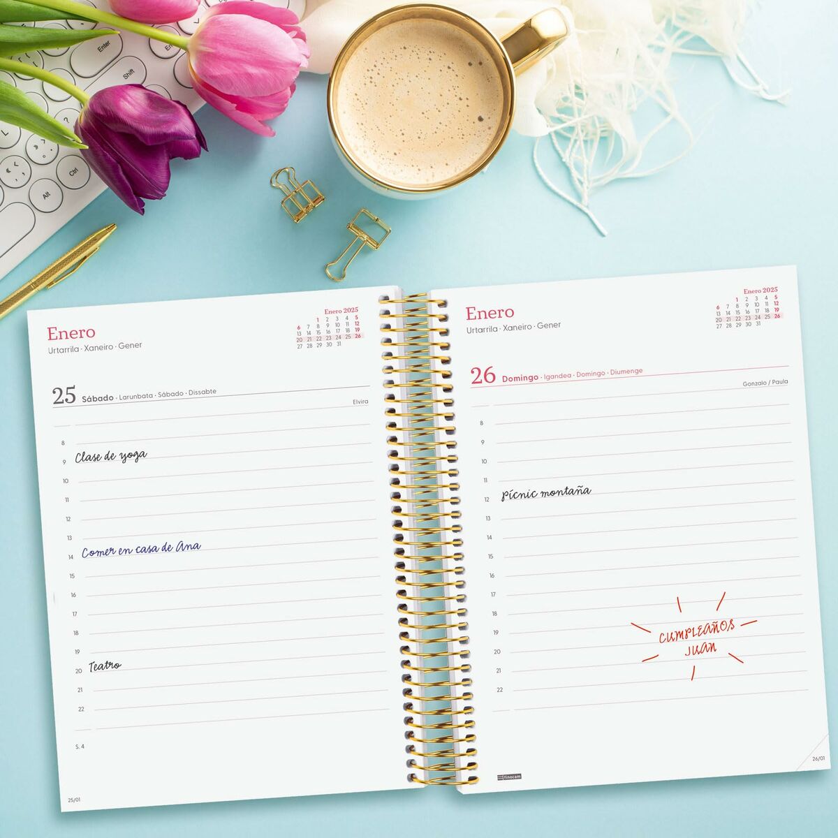 Agenda Finocam DESIGN COLLECTION A5 15,5 x 21,2 cm 2025 Floreale 4 S8437520_2