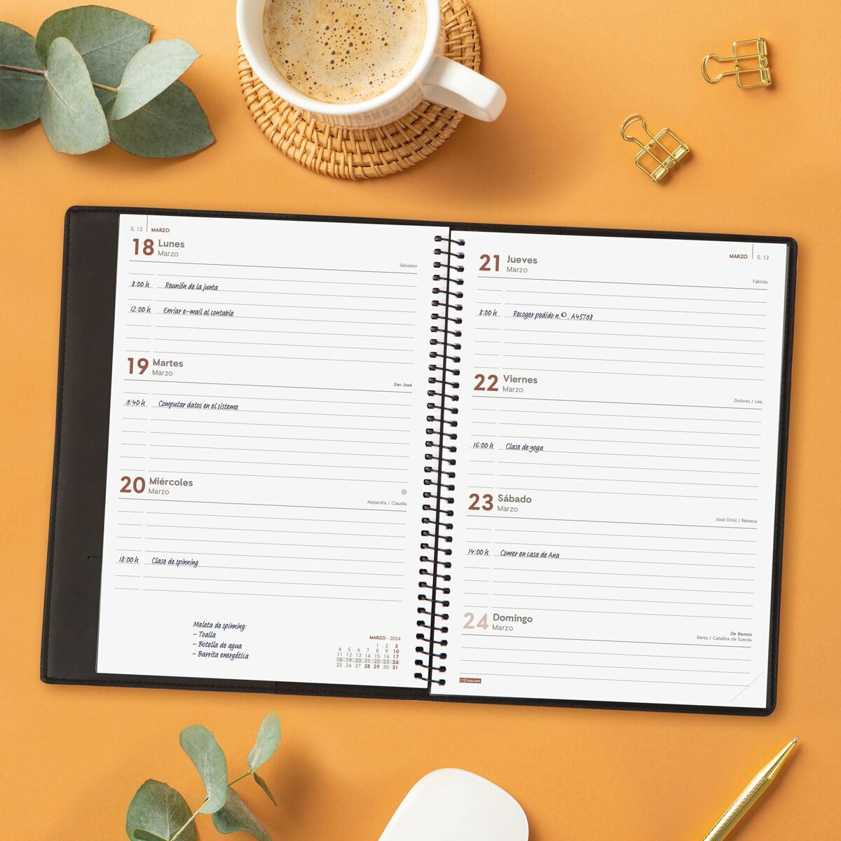 Agenda Finocam DUOBAND E10 Nero A5 15,5 x 21,2 cm 2025 Block Notes 5 S8437473_3
