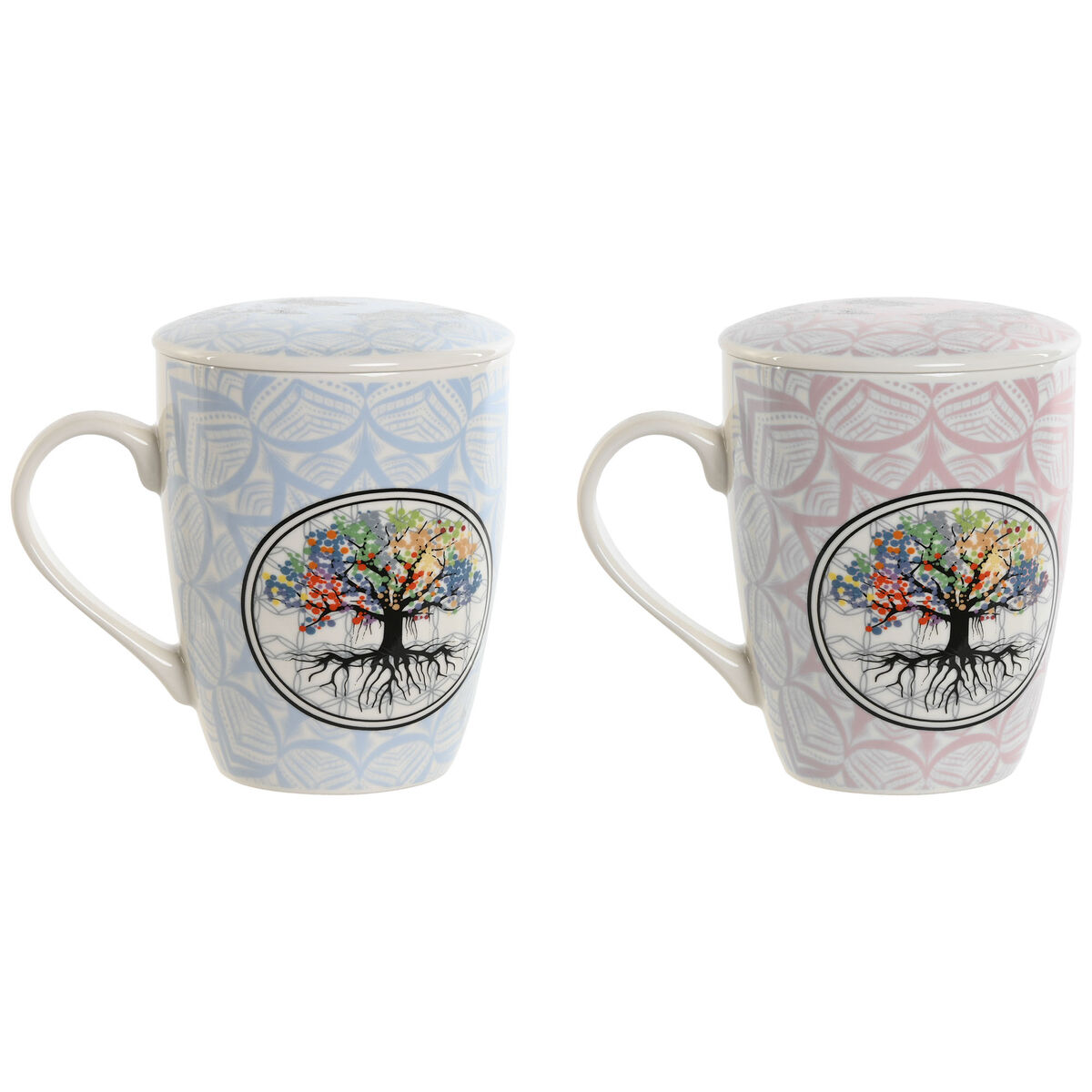 Tazza con Filtro per Infusioni Home ESPRIT Azzurro Rosa 340 ml (2 Unità) 2 S3056405_0