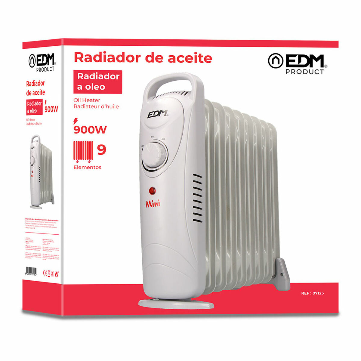 Radiatore a Olio (9 elementi) EDM 07125 Junior Bianco 900 W 3 S7914869_1