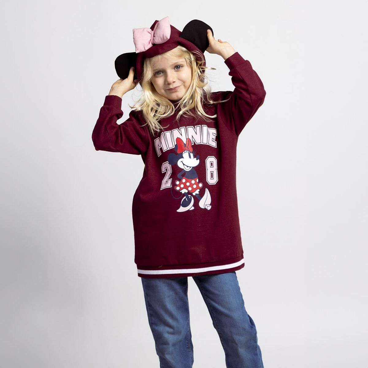 Felpa con Cappuccio da Bambina Minnie Mouse Rosso 3 S0741665_1
