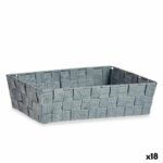 Cestino Multiuso Kipit Grigio Poliestere Stoffa Intrecciato 3,8 L (18 Unità)