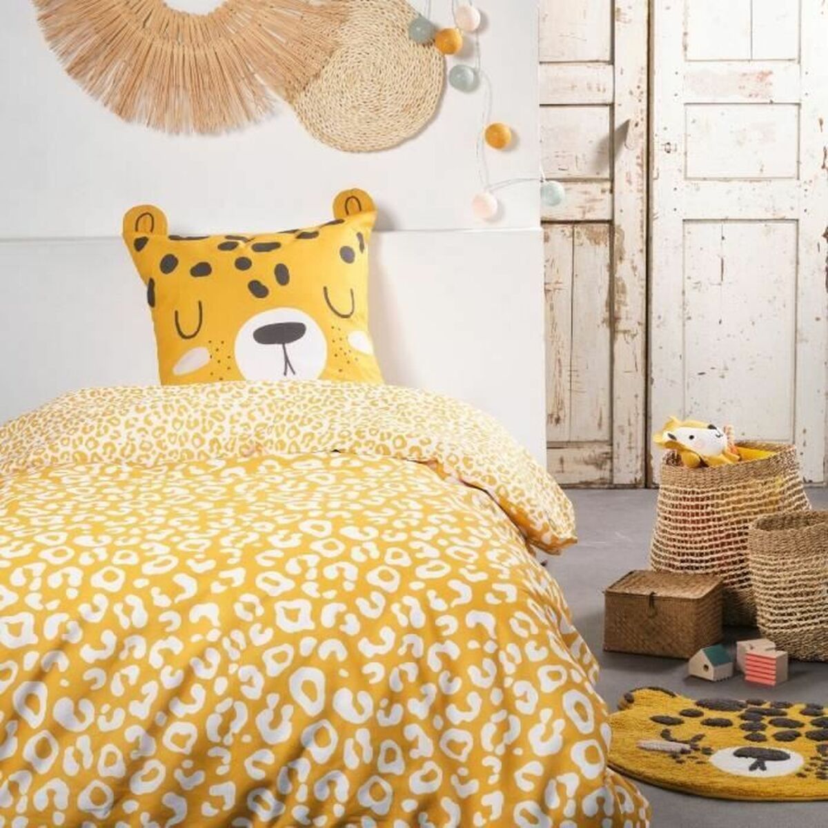 Set di copripiumino TODAY Giallo Jaune 140 x 200 cm Leopardo 2 S7191784_0