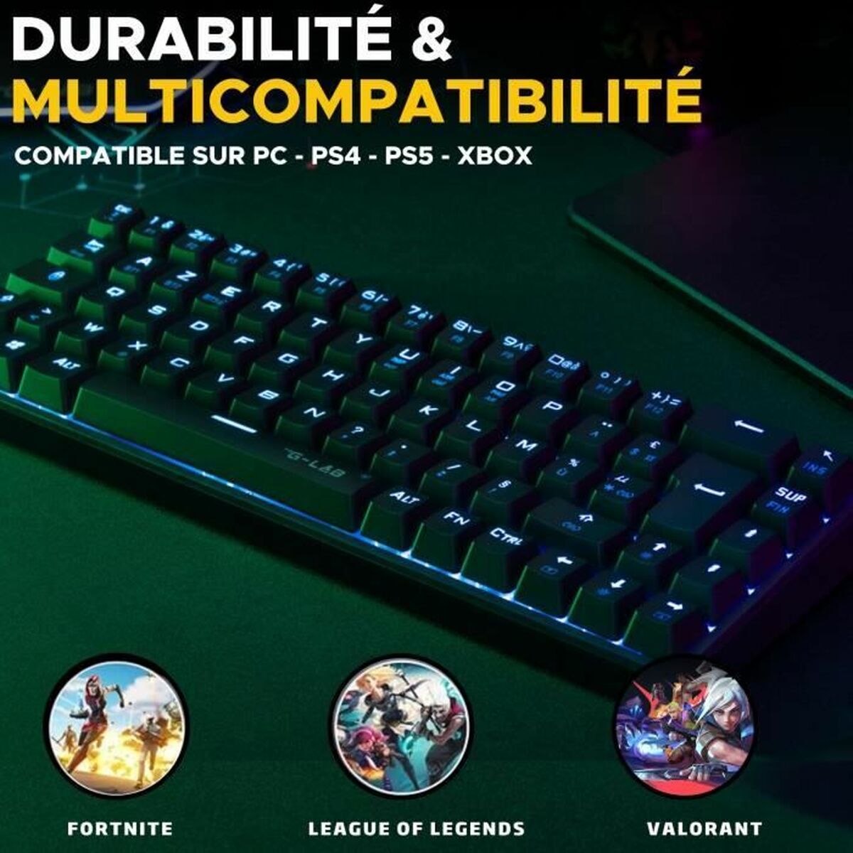 Tastiera The G-Lab KEYZ TITAN Bianco 6 S71011959_4