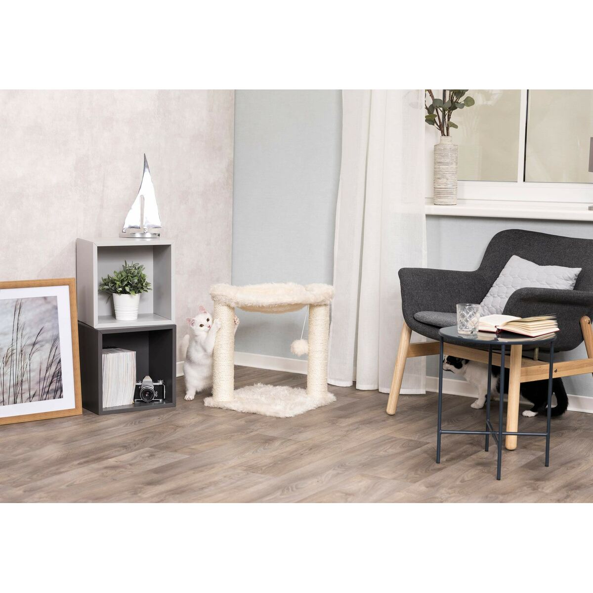 Albero tiragraffi per gatti Trixie Baza Crema Legno Sisal 50 cm 6 S7138597_4