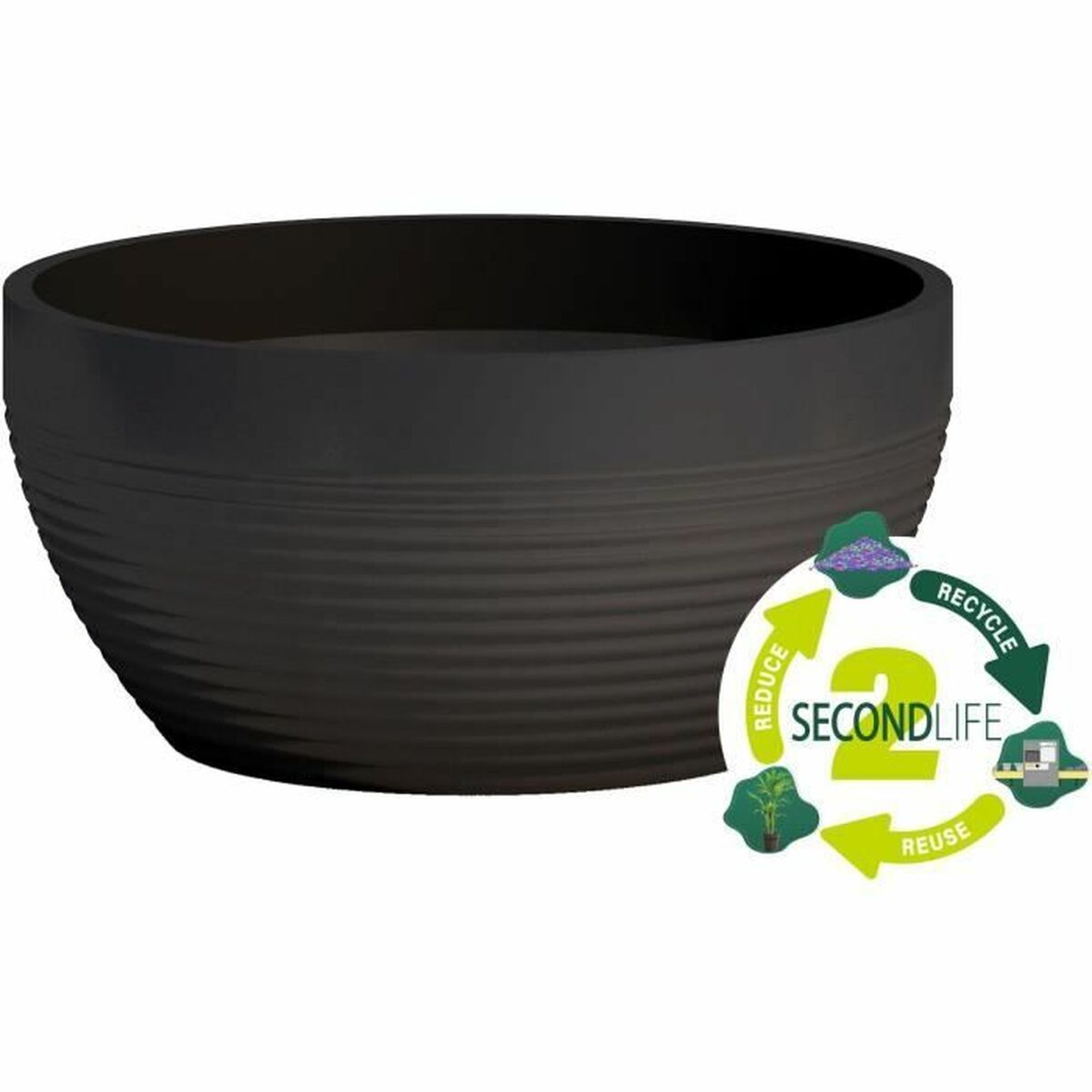 Vaso Garden ID Nero 30 x 14 cm 3 S71009541_1