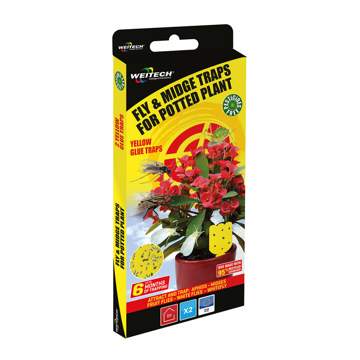 Trappola in vaso per zanzare e mosche Weitech Giallo 2 Unità 2 S7923261_0