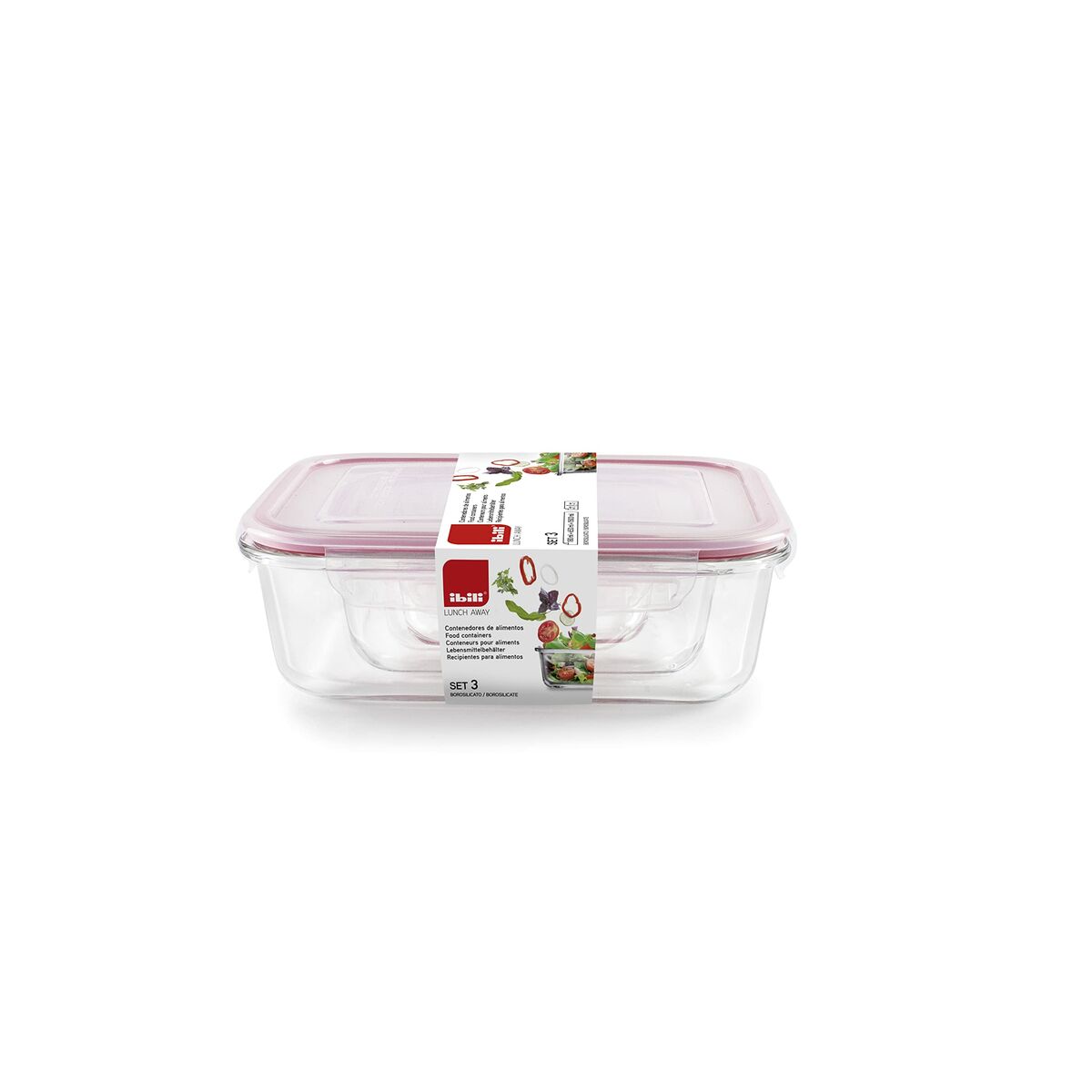 Set di Contenitori da Cucina Ermetici Impilabili Ibili 754750 3 Unità 4 S7924382_2