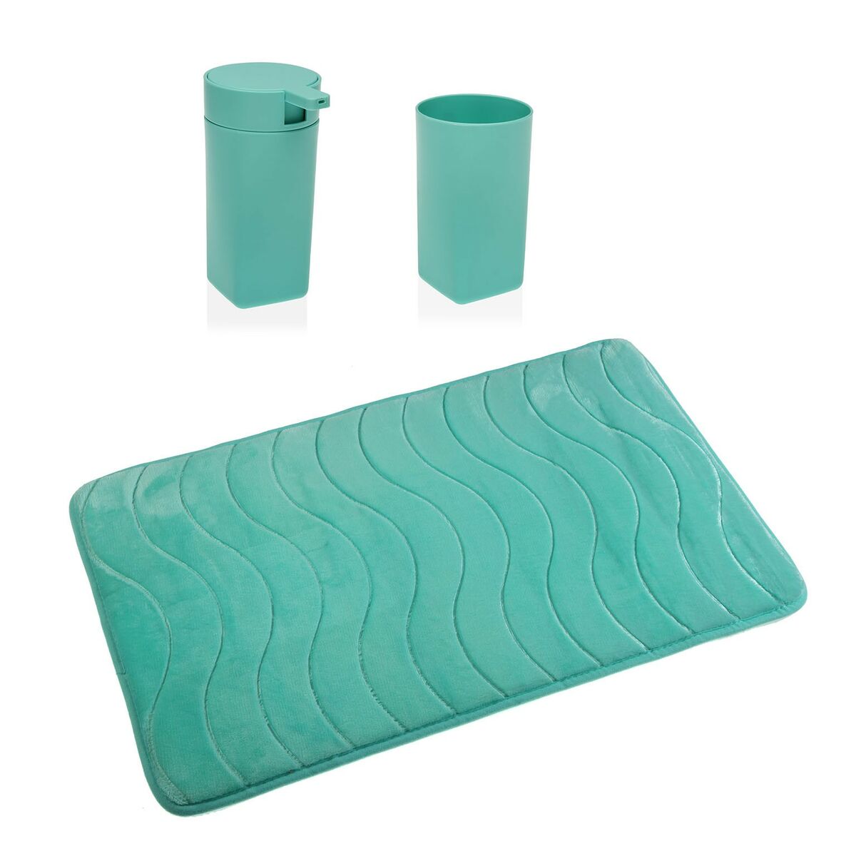 Set da Bagno Versa Azzurro polipropilene 45 x 2 x 75 cm Moderno 2 S3412363_0