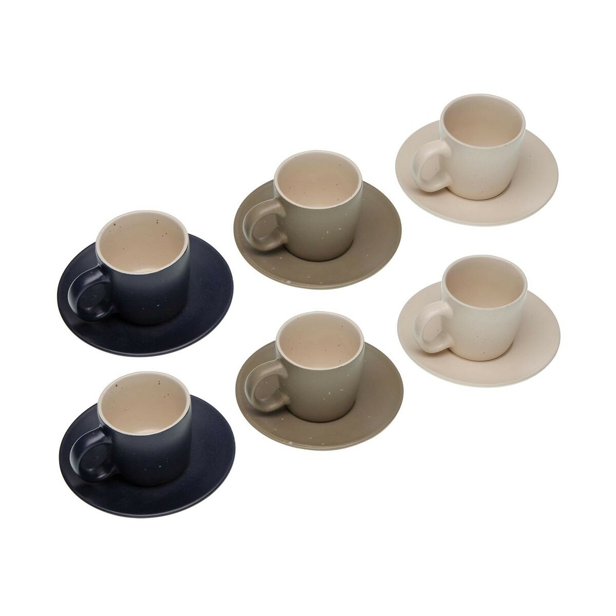Set di 6 Tazze da Tè con Piatto Versa Tashi Gres 8,3 x 7,8 x 8,3 cm 2 S3412332_0