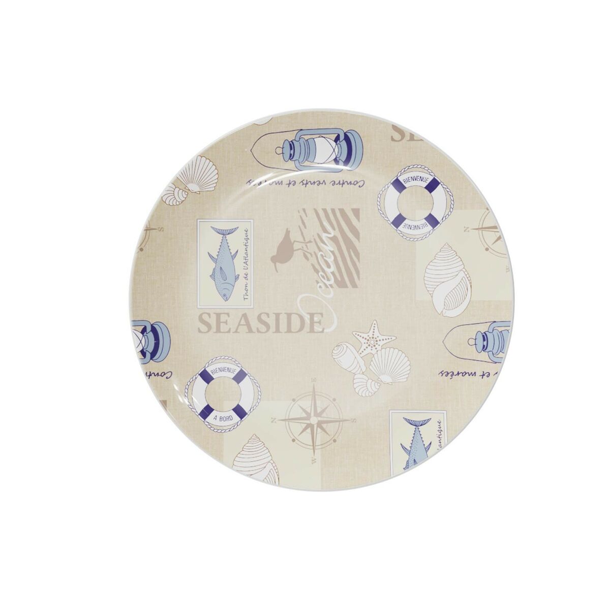 Piatto da pranzo Versa Seaside Polietilene RPET Ø 25 cm 2 S3412435_0