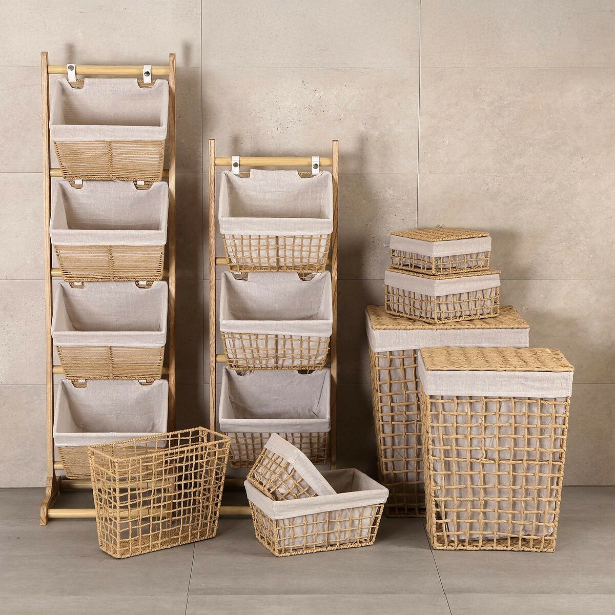 Cesto per i Panni Versa Nadir Marrone Alghe marine 22 x 15 x 32 cm 3 S3413929_1