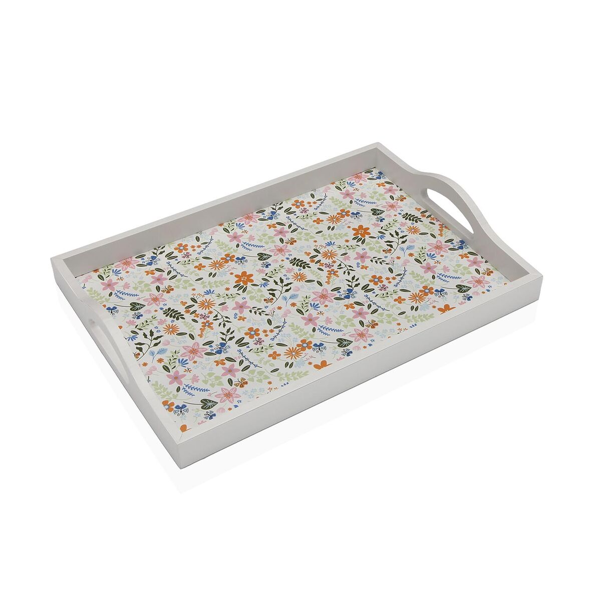 Vassoio Versa Legno MDF 24 x 4,5 x 34 cm Fiori 2 S3414430_0