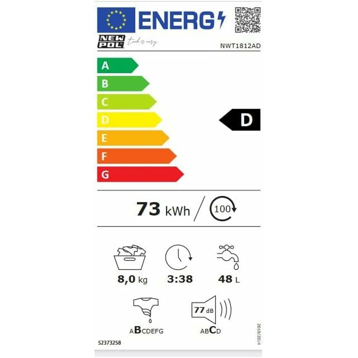 Lavatrice NEWPOL NWT1812AD 59,7 cm 8 kg 1200 rpm 4 S77175433_2
