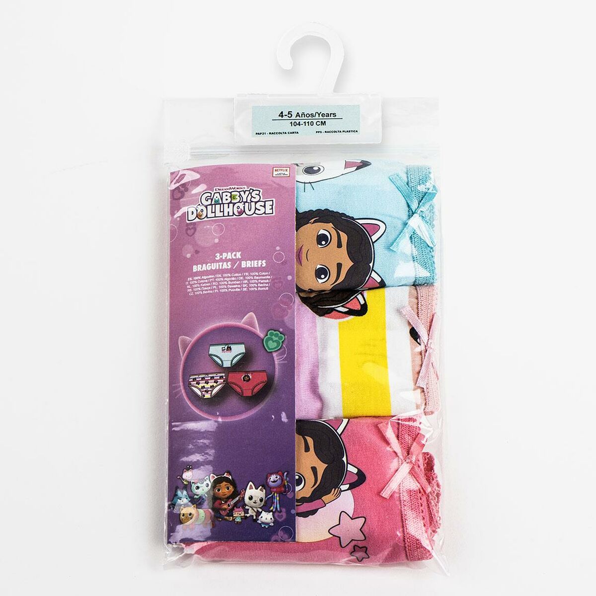 Confezione di Slip da Bambina Gabby's Dollhouse Multicolore 3 Unità 5 S0741797_3