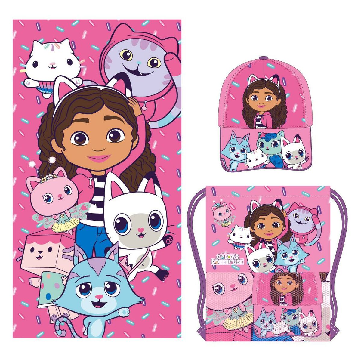 Telo da bagno Gabby's Dollhouse Rosa 2 S0742607_0