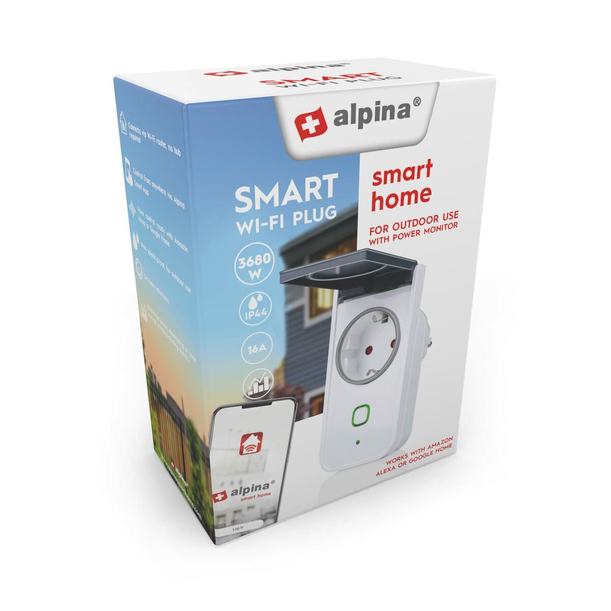 Presa Intelligente Alpina Smart Home Esterno Wi-Fi 230 V 16 A 3 S7920018_1
