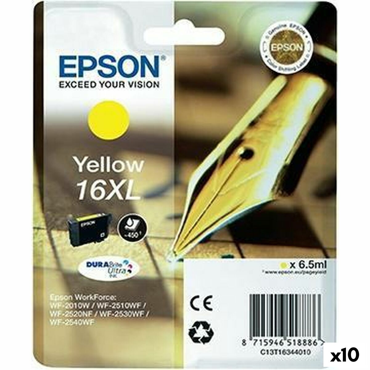 Cartuccia ad Inchiostro Originale Epson DURABRITE ULTRA INK - Nº16XL Giallo (10 Unità) 2 S8437572_0