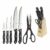 Set di Coltelli da Cucina con Supporto Excellent Houseware Forbicine 7 Pezzi Nero Legno Acciaio inossidabile polipropilene 1 S7921624_0