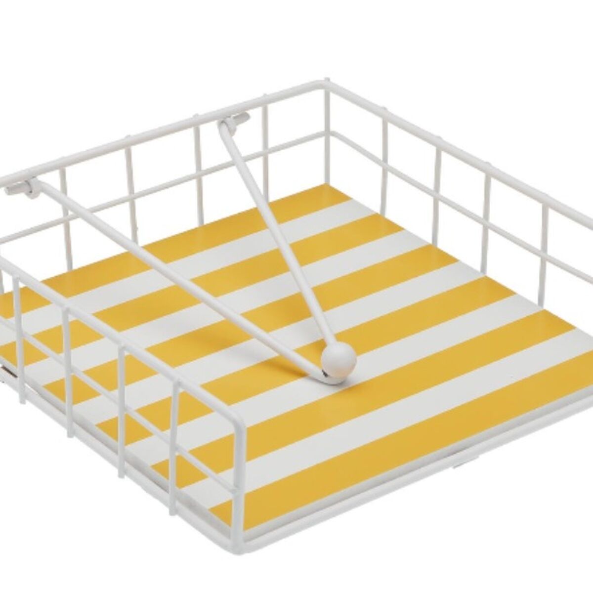 Portatovagliolo Versa Giallo Metallo 35 x 0,03 x 25 cm Righe 3 S3412559_1