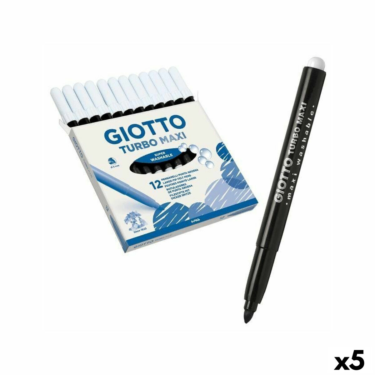 Set di Pennarelli Giotto Turbo Maxi Nero (5 Unità) 2 S8433938_0